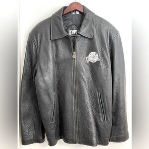 Planet Hollywood Men’s Black Leather Jacket